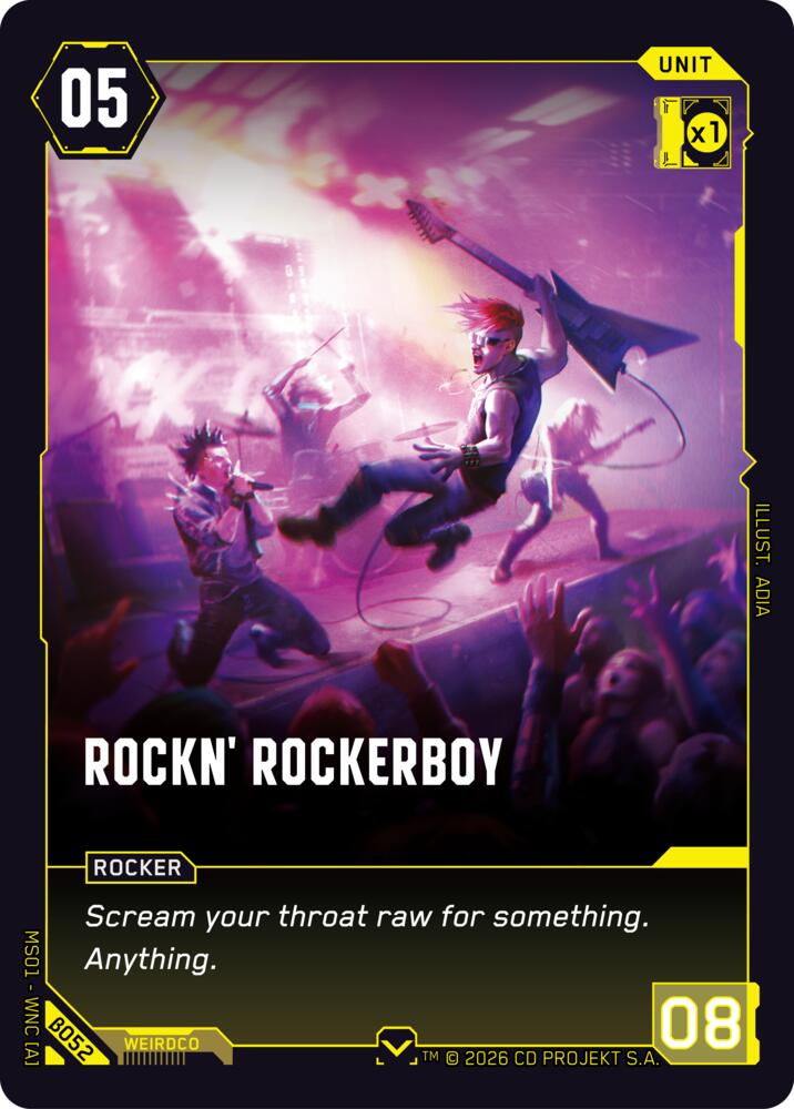 Rockn' Rockerboy (Welcome to Night City - Beta) — Cyberpunk TCG card