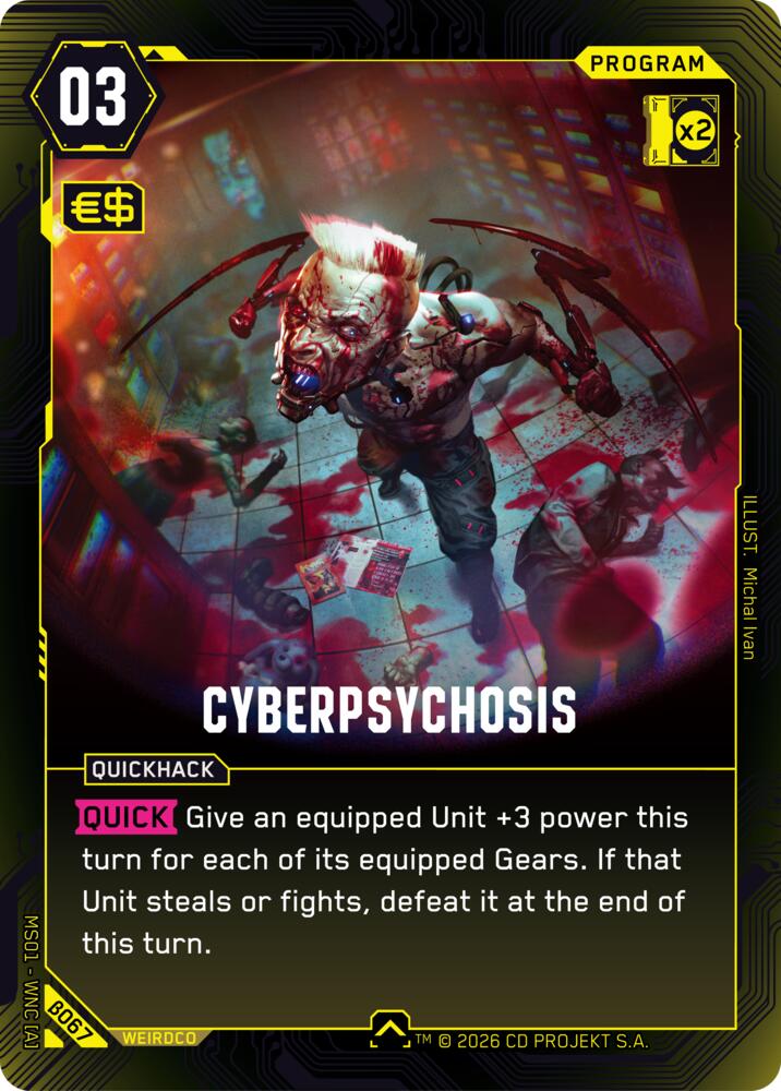 Cyberpsychosis (Welcome to Night City - Beta) — Cyberpunk TCG card