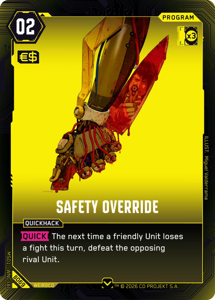 Safety Override (Welcome to Night City - Beta) — Cyberpunk TCG card