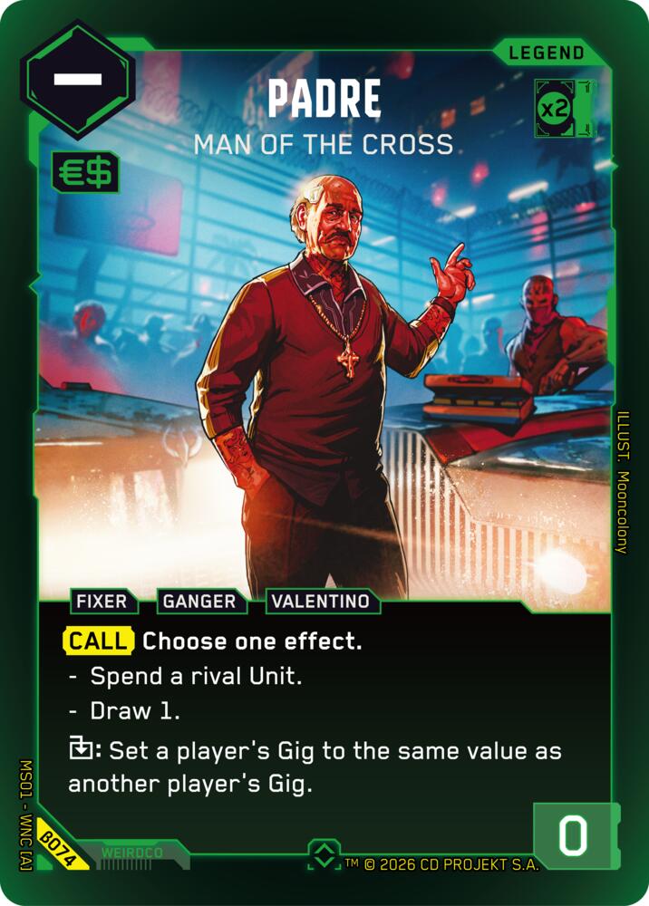 Padre - Man of the Cross (Welcome to Night City - Beta) — Cyberpunk TCG card
