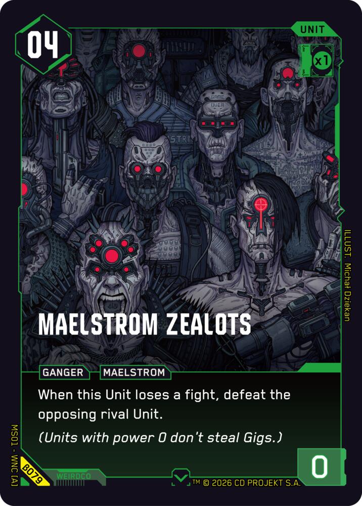 Maelstrom Zealots (Welcome to Night City - Beta) — Cyberpunk TCG card