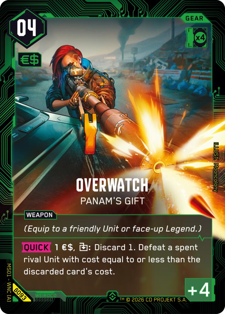 Overwatch - Panam's Gift (Welcome to Night City - Beta) — Cyberpunk TCG card