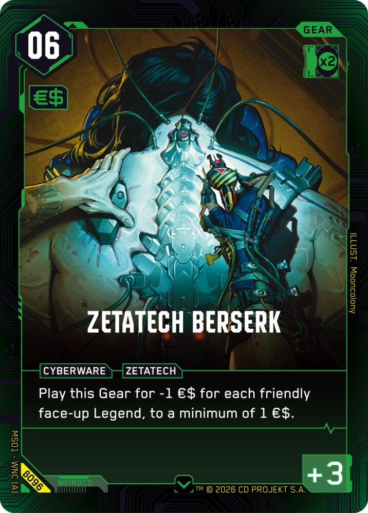 Zetatech Berserk (Welcome to Night City - Beta) — Cyberpunk TCG card