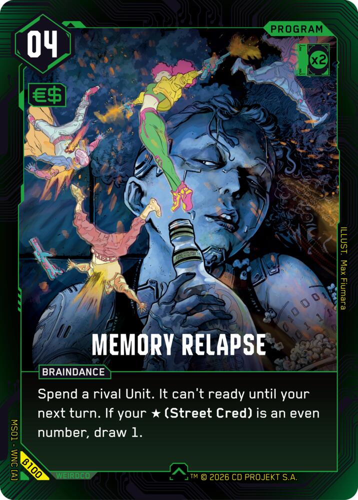 Memory Relapse (Welcome to Night City - Beta) — Cyberpunk TCG card