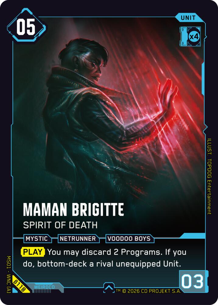 Maman Brigitte - Spirit of Death (Welcome to Night City - Beta) — Cyberpunk TCG card