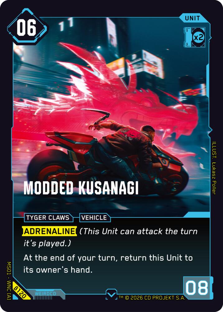 Modded Kusanagi (Welcome to Night City - Beta) — Cyberpunk TCG card