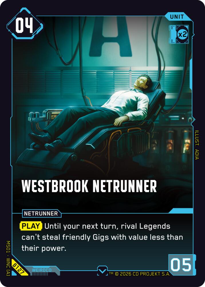Westbrook Netrunner (Welcome to Night City - Beta) — Cyberpunk TCG card