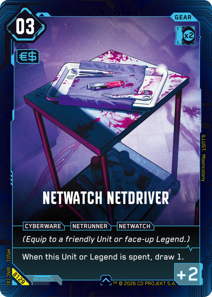 NetWatch Netdriver (Welcome to Night City - Beta) — Cyberpunk TCG card