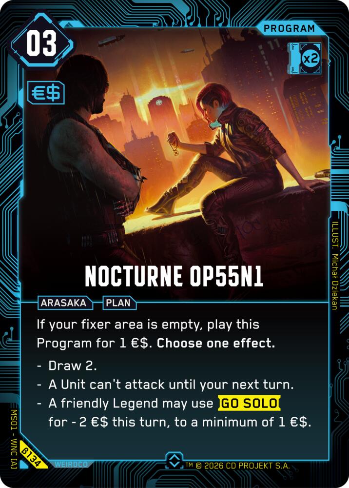Nocturne OP55 N1 (Welcome to Night City - Beta) — Cyberpunk TCG card