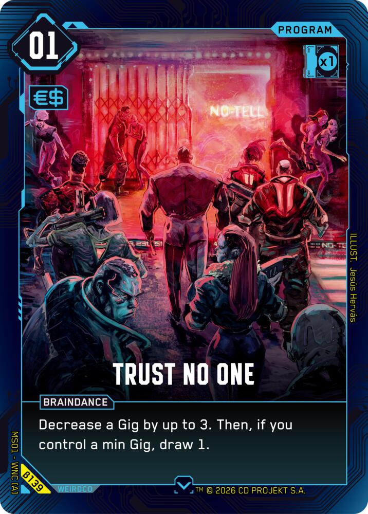 Trust No One (Welcome to Night City - Beta) — Cyberpunk TCG card