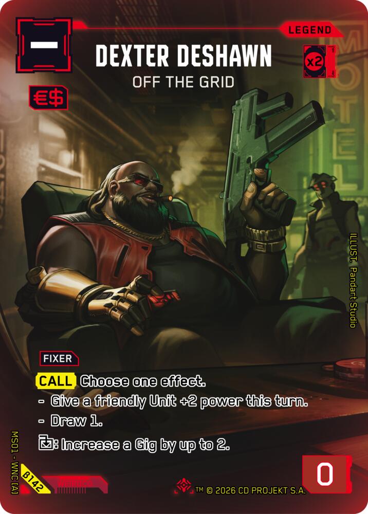 Dexter DeShawn - Off the Grid (Welcome to Night City - Beta) — Cyberpunk TCG card