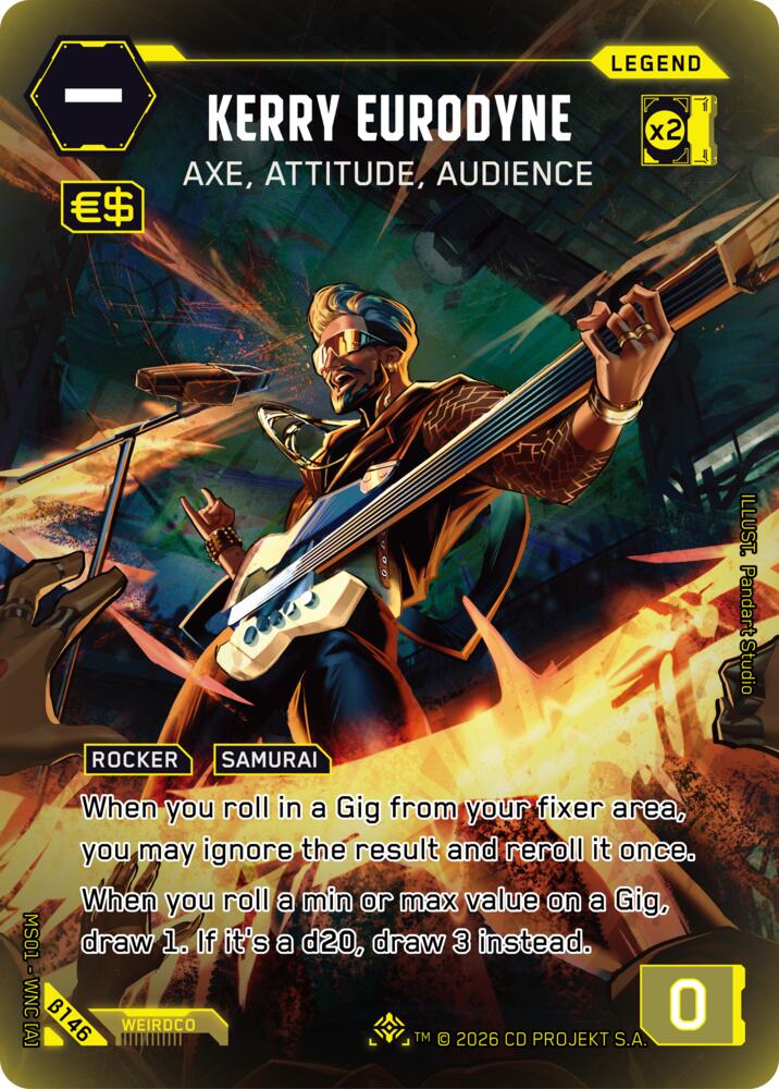 Kerry Eurodyne - Axe, Attitude, Audience (Welcome to Night City - Beta) — Cyberpunk TCG card