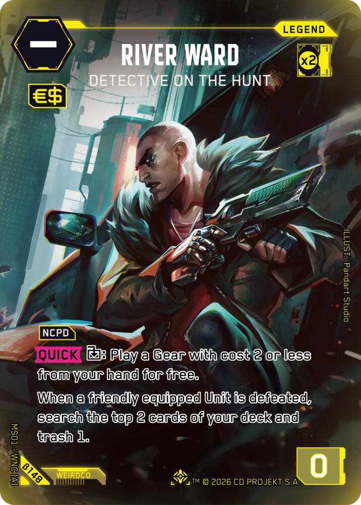 River Ward - Detective on the Hunt (Welcome to Night City - Beta) — Cyberpunk TCG card