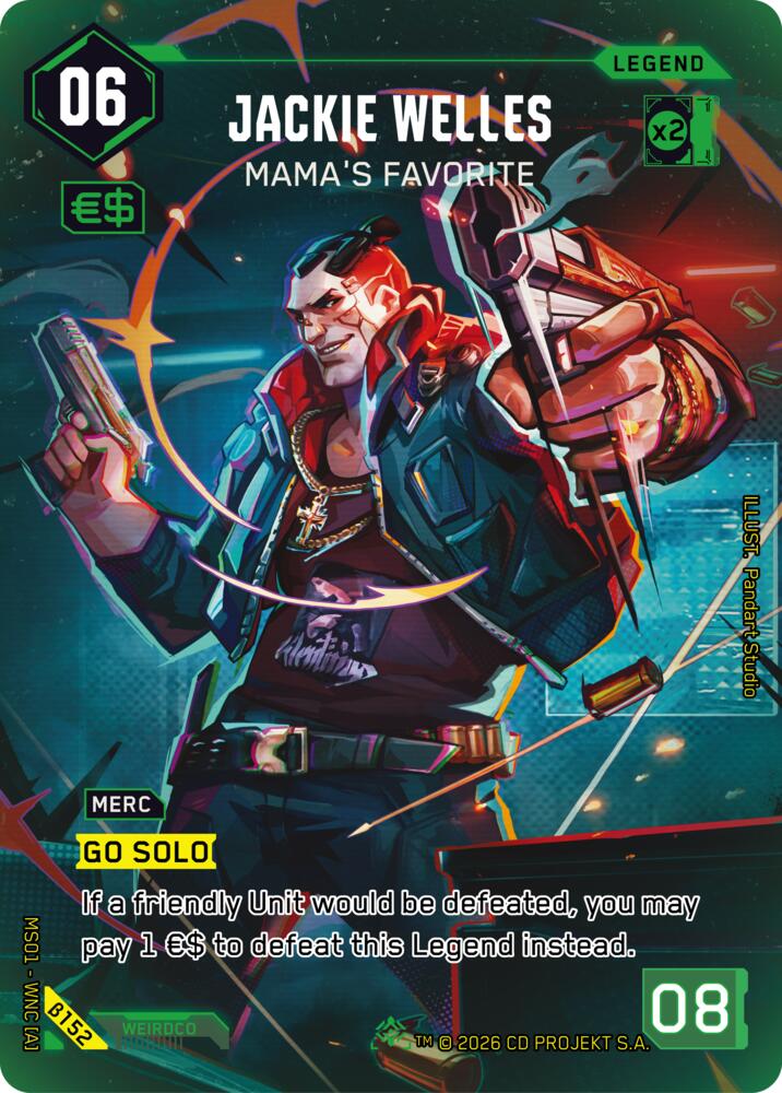 Jackie Welles - Mama's Favorite (Welcome to Night City - Beta) — Cyberpunk TCG card