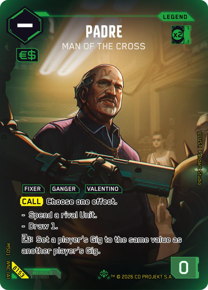 Padre - Man of the Cross (Welcome to Night City - Beta) — Cyberpunk TCG card