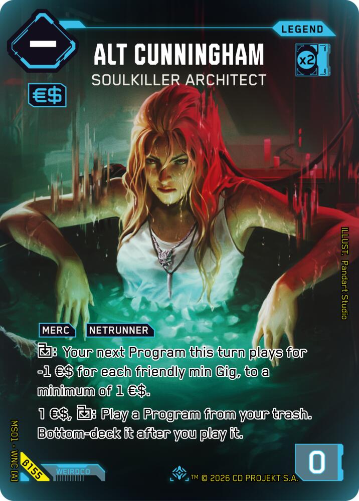 Alt Cunningham - Soulkiller Architect (Welcome to Night City - Beta) — Cyberpunk TCG card