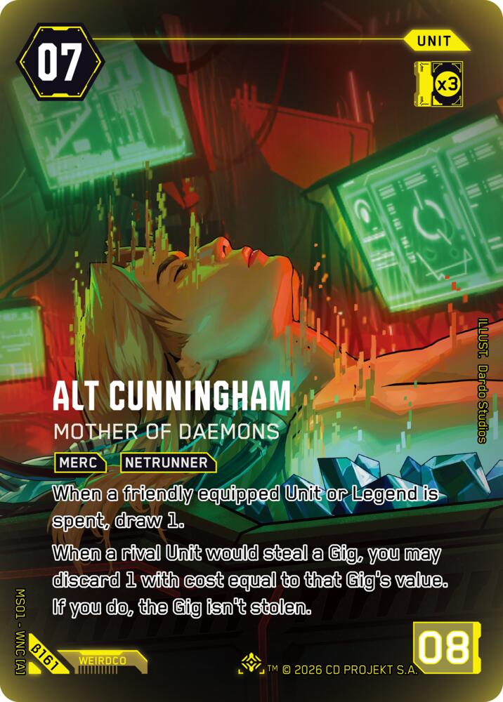 Alt Cunningham - Mother of Daemons (Welcome to Night City - Beta) — Cyberpunk TCG card