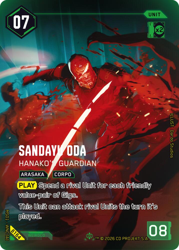 Sandayu Oda - Hanako's Guardian (Welcome to Night City - Beta) — Cyberpunk TCG card