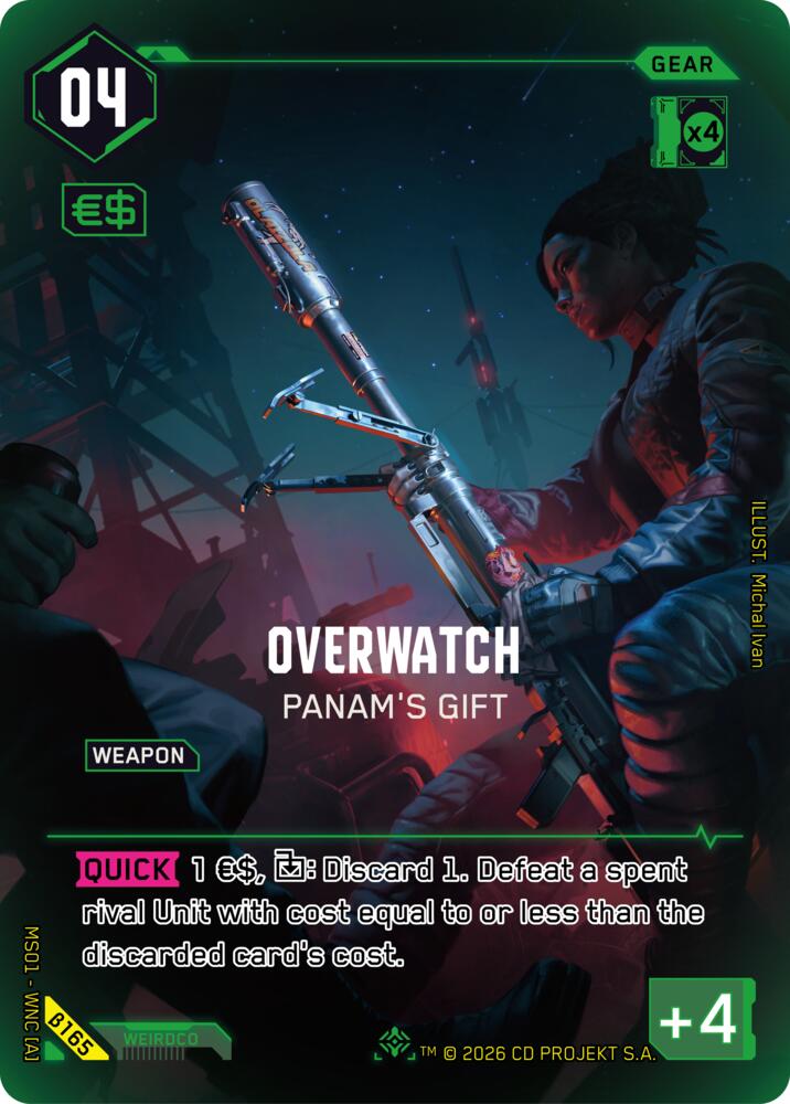 Overwatch - Panam's Gift (Welcome to Night City - Beta) — Cyberpunk TCG card