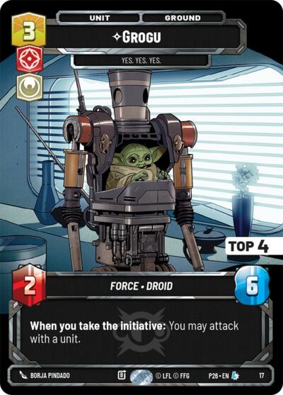 Grogu - Yes. Yes. Yes. (Top 4) Sector and Regional Promos: Season 2 Legendary Star Wars Unlimited card — value and price