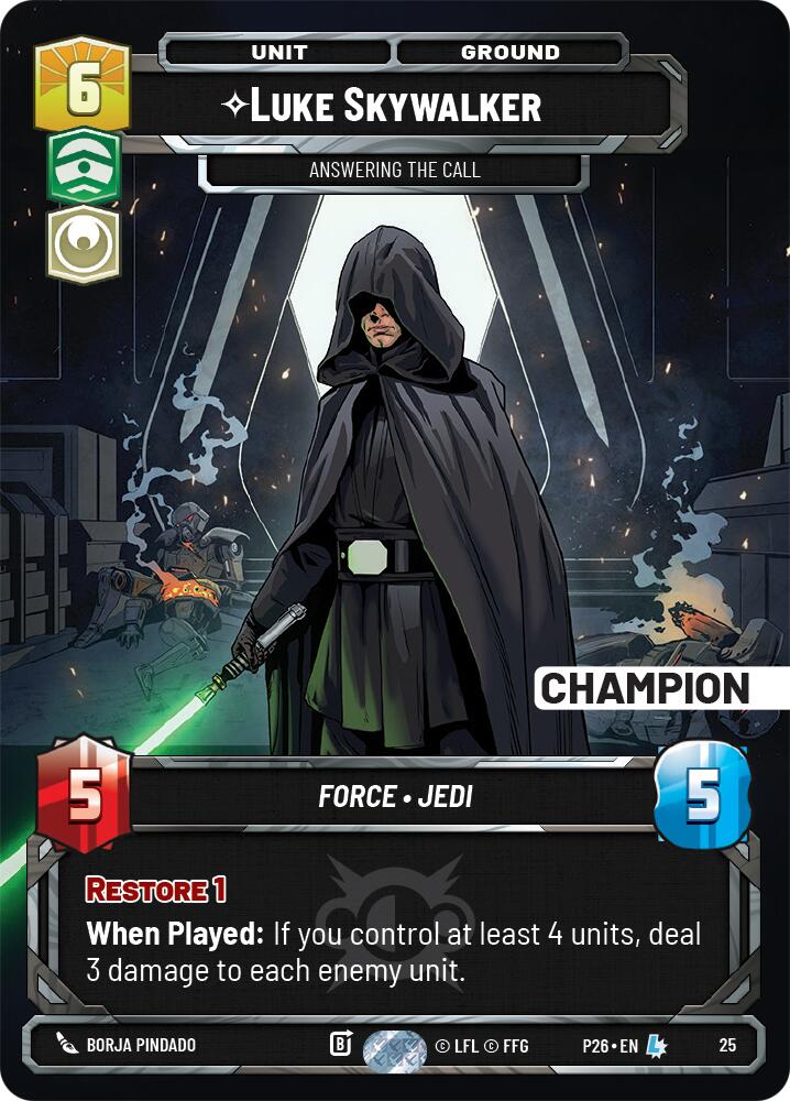 Luke Skywalker - Answering the Call (Champion), Sector and Regional Promos: Season 2 card number 22