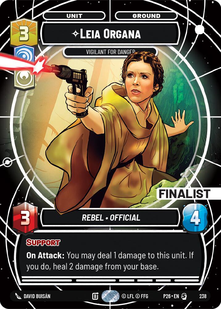 Leia Organa - Vigilant for Danger (Finalist), Sector and Regional Promos: Season 2 card number 238