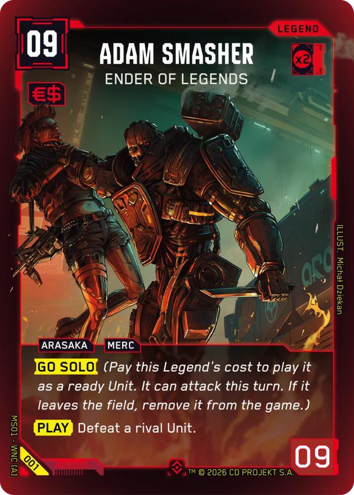 Adam Smasher - Ender of Legends (Welcome to Night City - Retail) — Cyberpunk TCG card