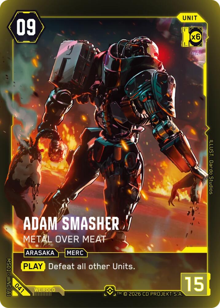 Adam Smasher - Metal Over Meat (Welcome to Night City - Retail) — Cyberpunk TCG card