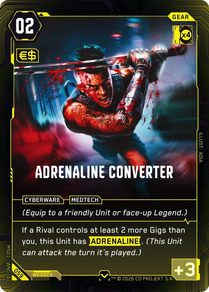 Adrenaline Converter (Welcome to Night City - Retail) — Cyberpunk TCG card