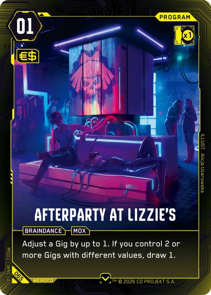 Afterparty at Lizzie's (Welcome to Night City - Retail) — Cyberpunk TCG card