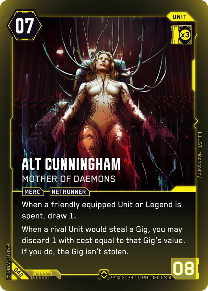 Alt Cunningham - Mother of Daemons (Welcome to Night City - Retail) — Cyberpunk TCG card