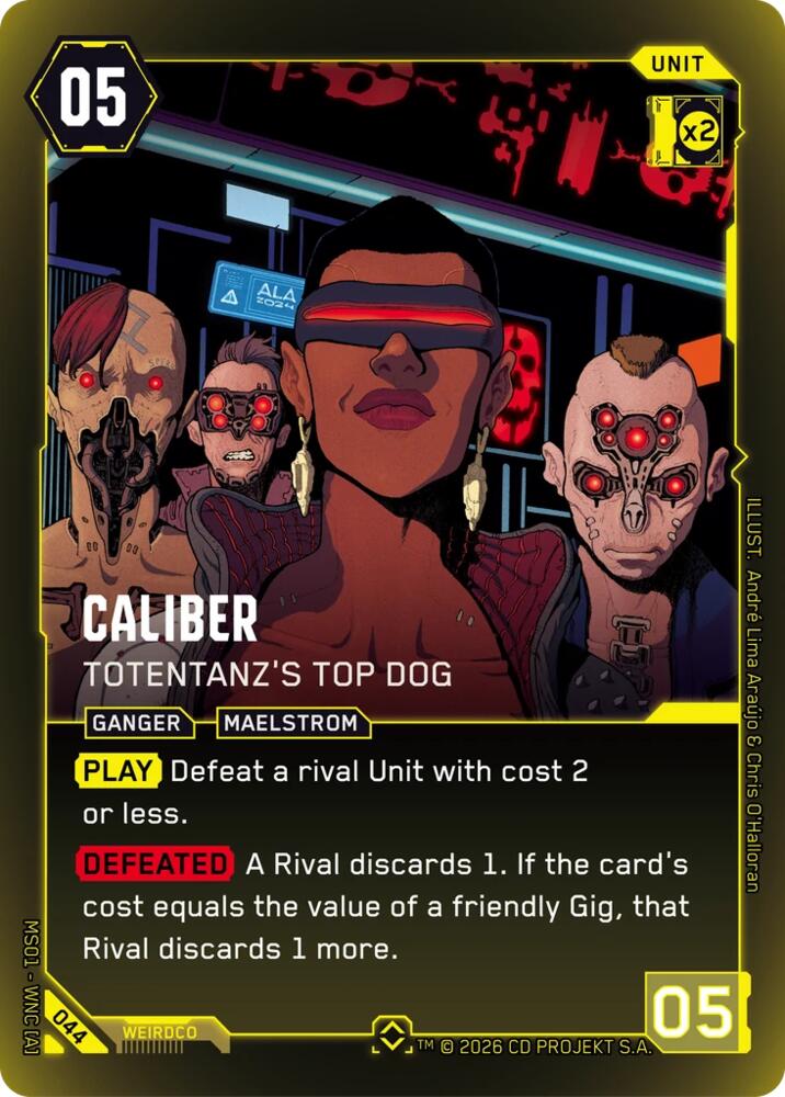 Caliber - Totentanz's Top Dog (Welcome to Night City - Retail) — Cyberpunk TCG card