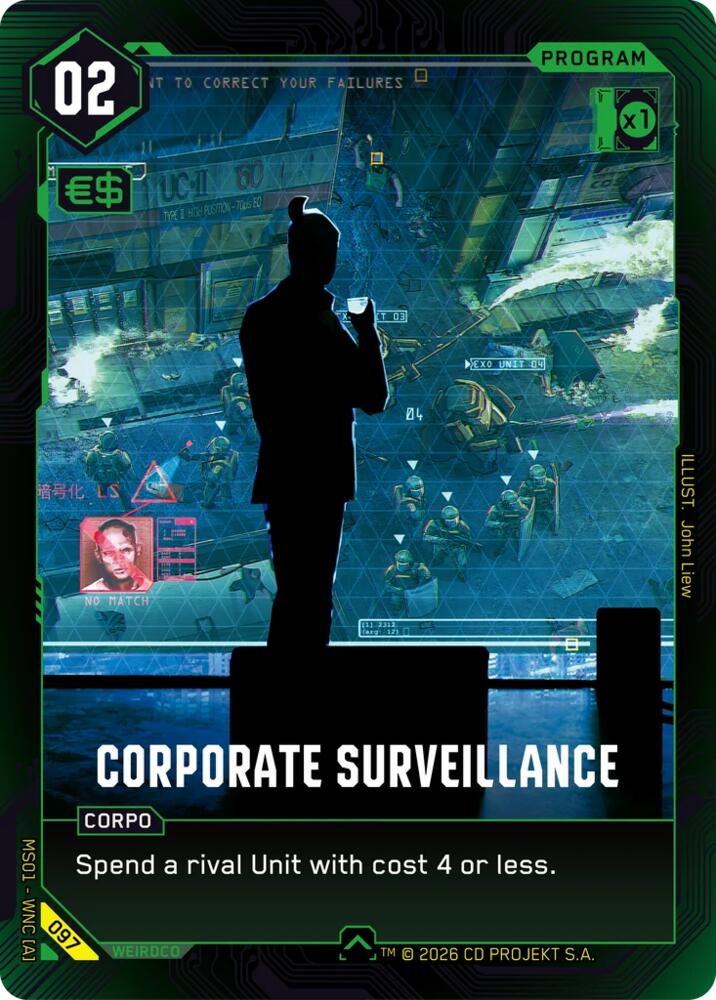 Corporate Surveillance (Welcome to Night City - Retail) — Cyberpunk TCG card
