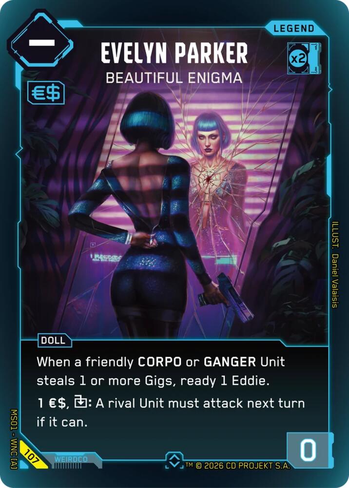 Evelyn Parker - Beautiful Enigma (Welcome to Night City - Retail) — Cyberpunk TCG card