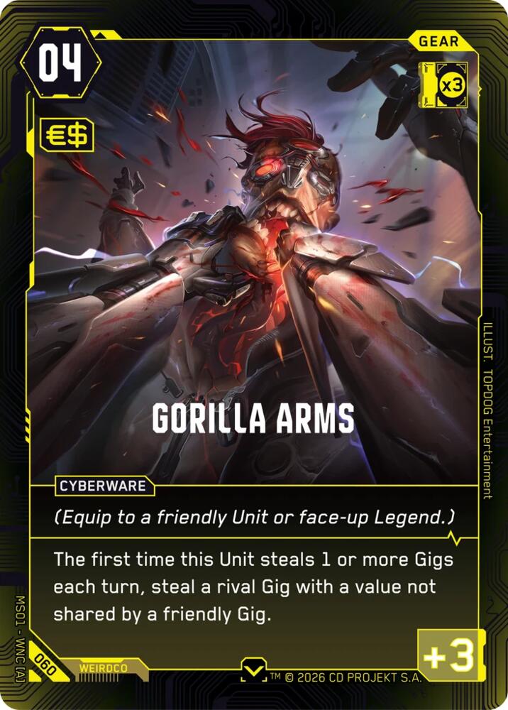 Gorilla Arms (Welcome to Night City - Retail) — Cyberpunk TCG card