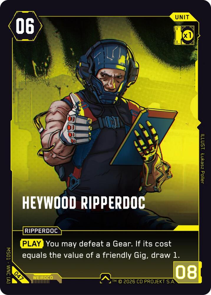 Heywood Ripperdoc (Welcome to Night City - Retail) — Cyberpunk TCG card