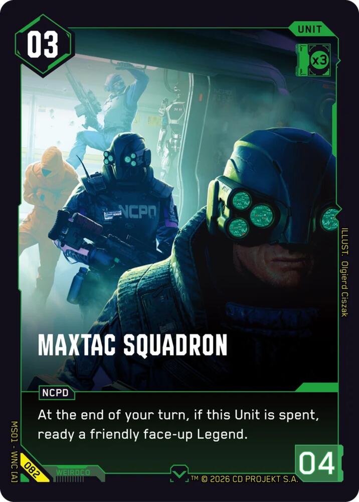 セキュリティ TEM MaxTac Squadron - Welcome to Night City - Retail - Cyberpunk TCG