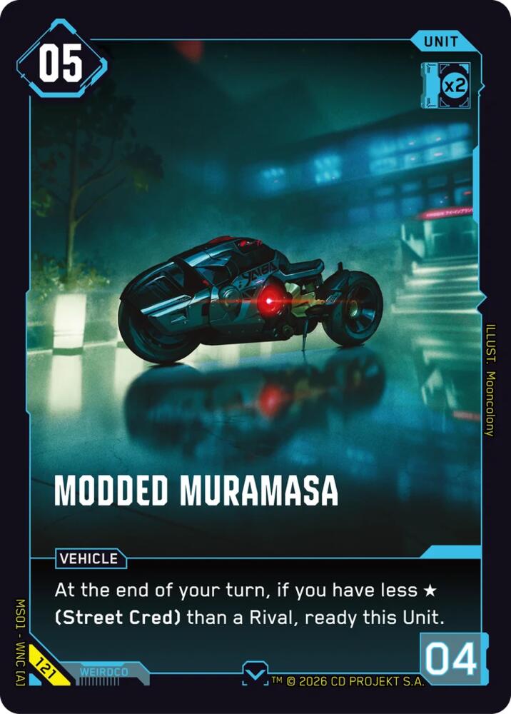 Modded Muramasa (Welcome to Night City - Retail) — Cyberpunk TCG card
