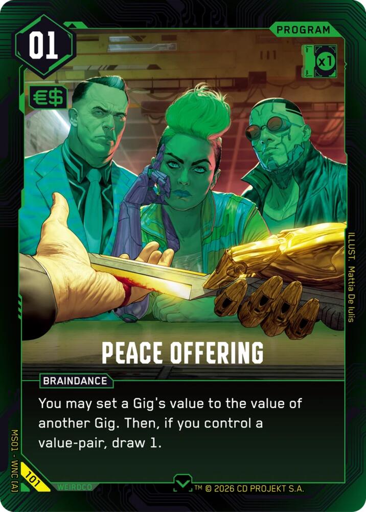 Peace Offering (Welcome to Night City - Retail) — Cyberpunk TCG card