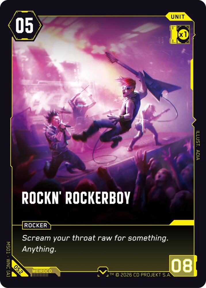 Rockn' Rockerboy (Welcome to Night City - Retail) — Cyberpunk TCG card