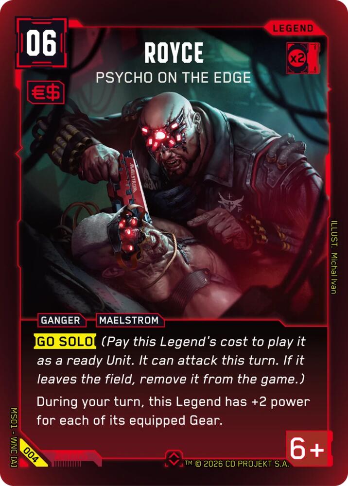 Royce - Psycho on the Edge (Welcome to Night City - Retail) — Cyberpunk TCG card