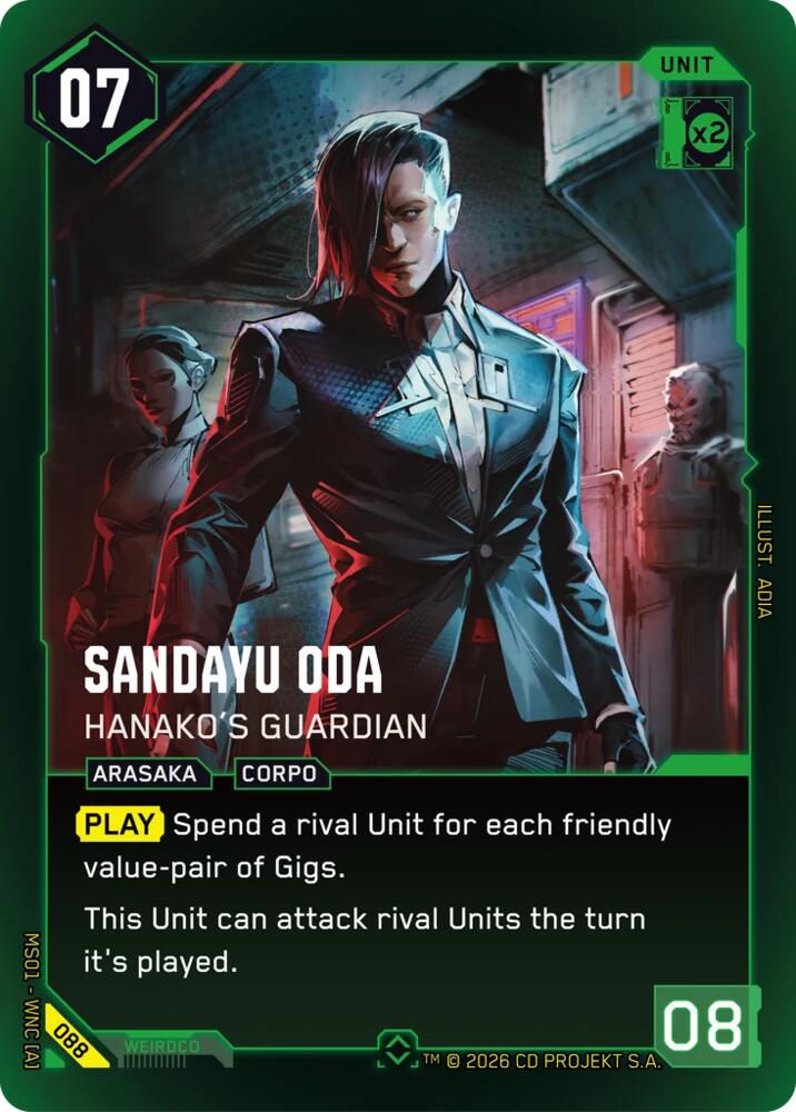 Sandayu Oda - Hanako's Guardian (Welcome to Night City - Retail) — Cyberpunk TCG card