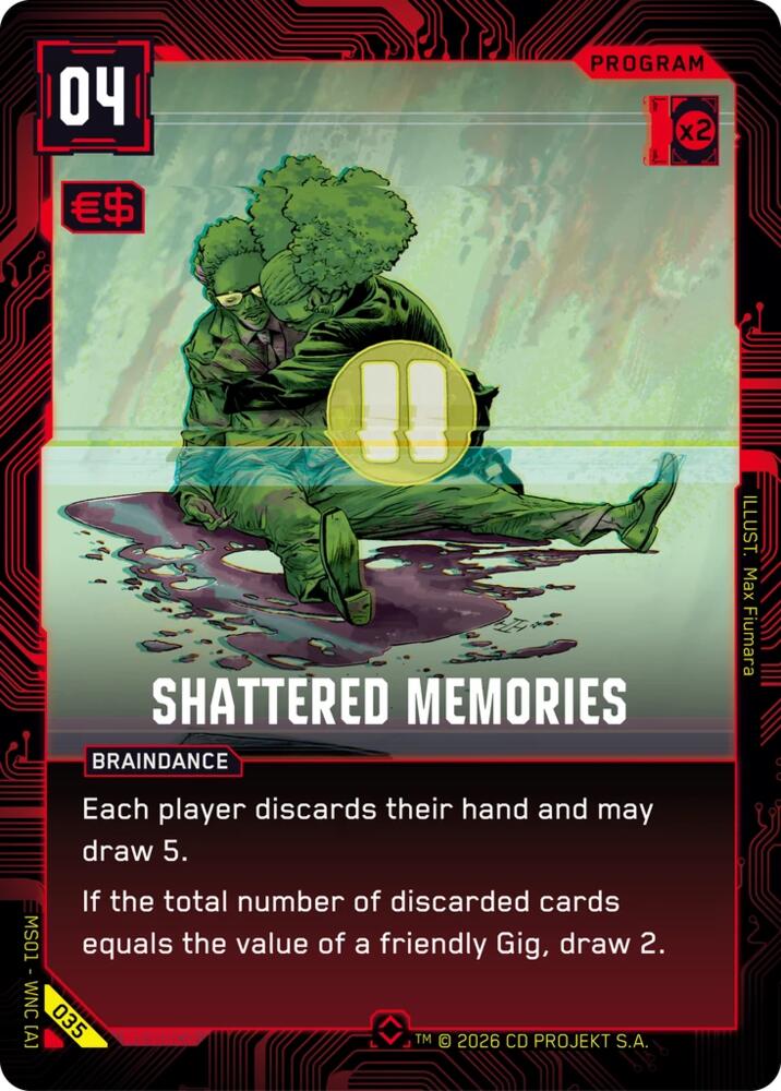 Shattered Memories (Welcome to Night City - Retail) — Cyberpunk TCG card