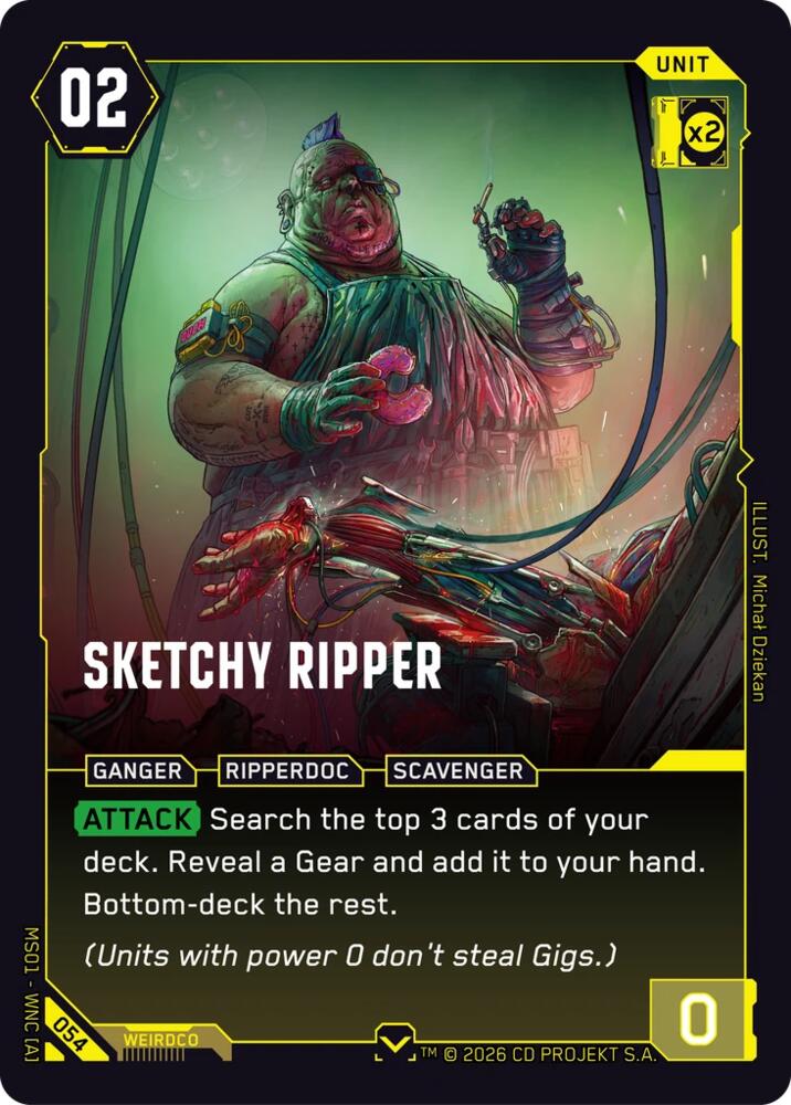 Sketchy Ripper (Welcome to Night City - Retail) — Cyberpunk TCG card