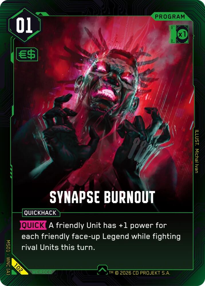 Synapse Burnout (Welcome to Night City - Retail) — Cyberpunk TCG card