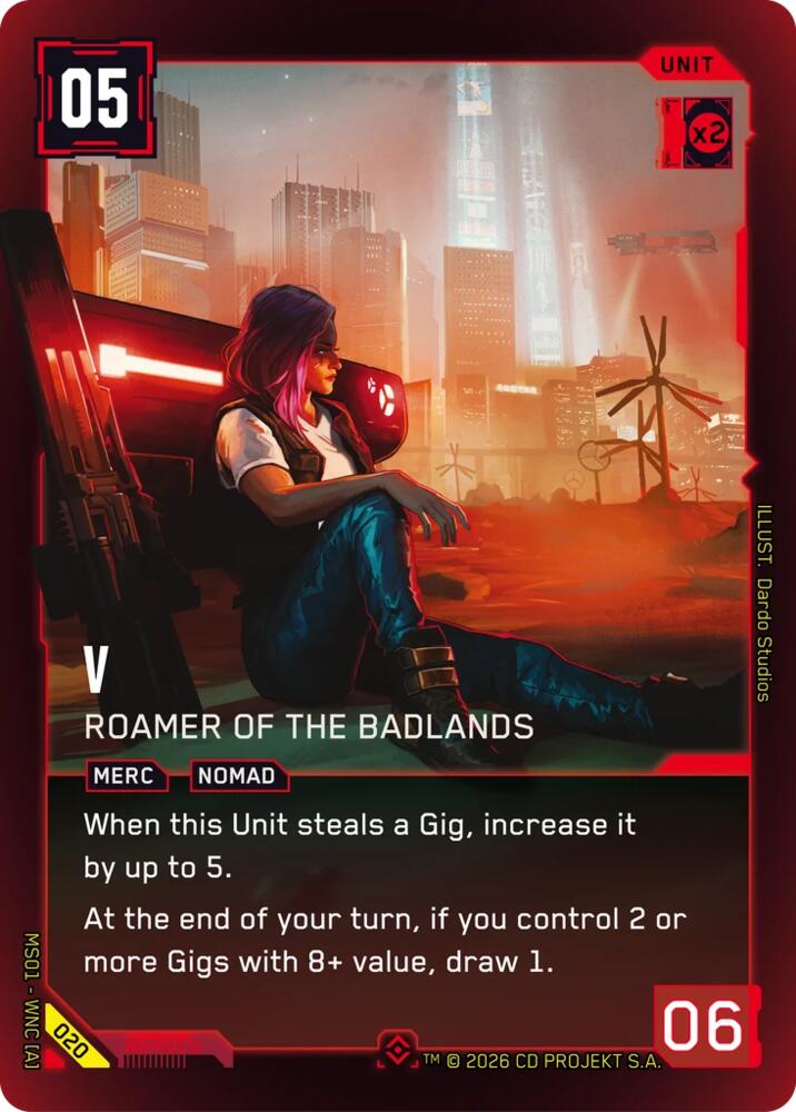 V - Roamer of the Badlands (Welcome to Night City - Retail) — Cyberpunk TCG card