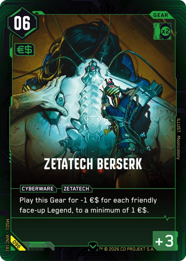 Zetatech Berserk (Welcome to Night City - Retail) — Cyberpunk TCG card