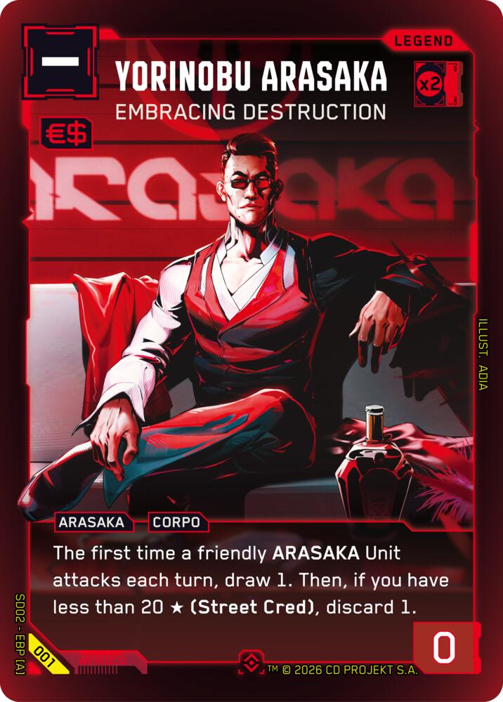 Yorinobu Arasaka - Embracing Destruction (Embracing Power - Retail Starter Deck) — Cyberpunk TCG card