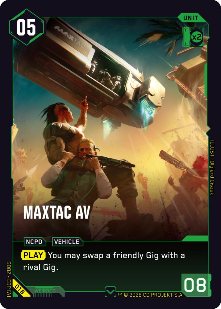 MaxTac AV (Embracing Power - Retail Starter Deck) — Cyberpunk TCG card