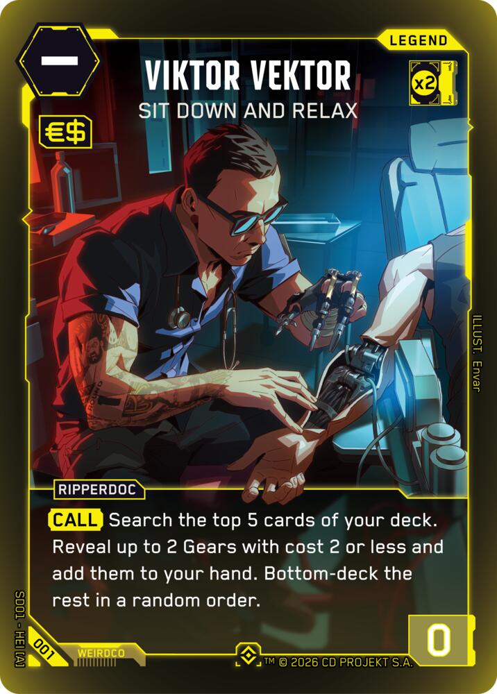 Viktor Vektor - Sit Down and Relax (The Heist - Retail Starter Deck) — Cyberpunk TCG card